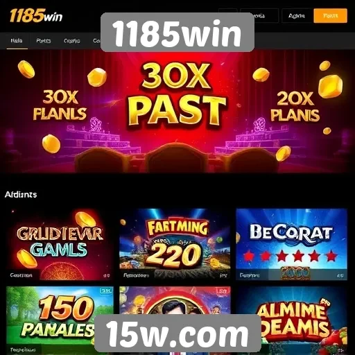 Opções de jogos disponíveis em 1185win